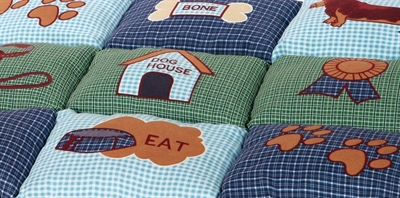 Trixie hondenkussen patchwork blauw / groen - Afbeelding 3